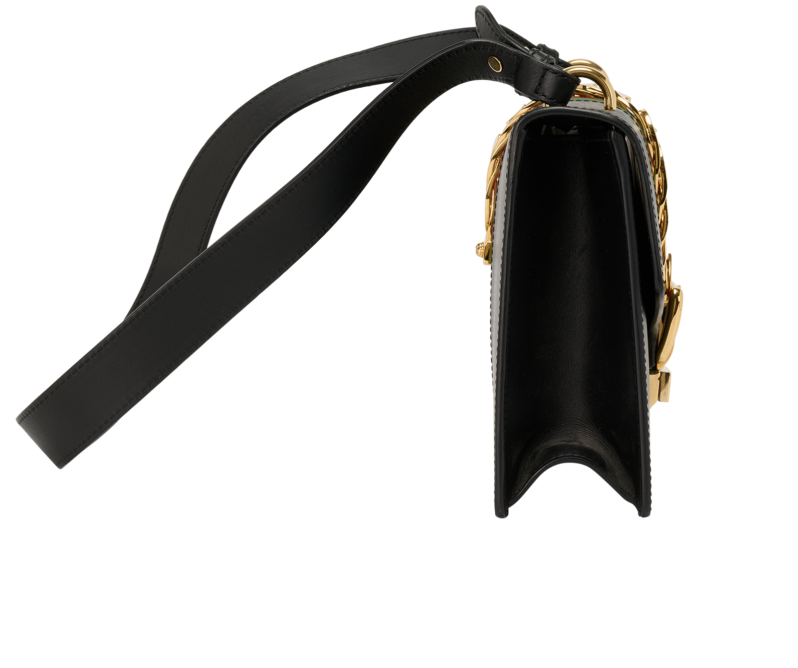 Small Sylvie, &pound;750, Handbags, Navy, Leather, Side view